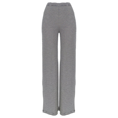 Underprotection striped pants in black and wit made in 100% wool