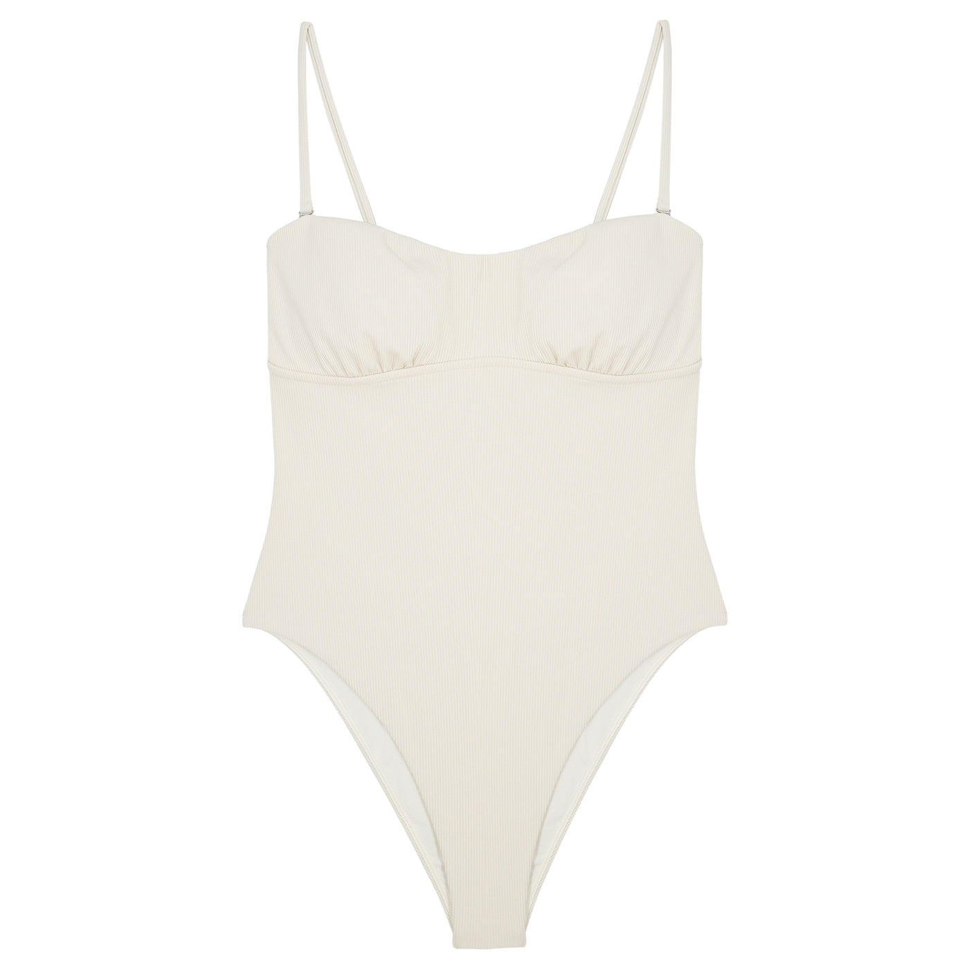 Underprotection swimsuit in whit made of 90% polyester (recycled) and 10% elastane